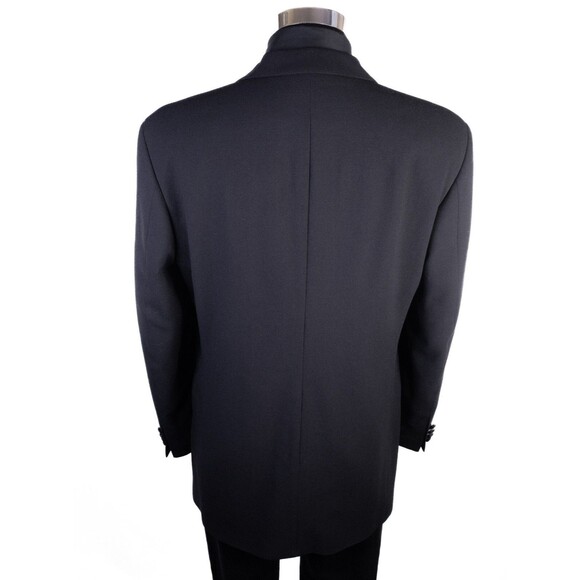 Hugo Boss Solid Black Blazer Tuxedo Jacket Coat Men’s 40L Wool 3-Button EUC - Picture 8 of 15